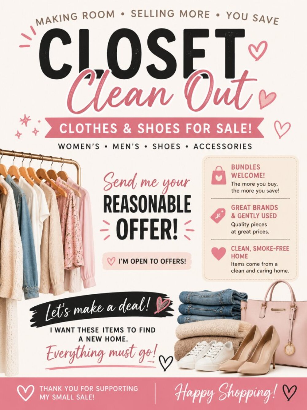 INVENTORY CLEAR OUT!  SEND ME A REASONABLE OFFER AND LETS MAKE A DEAL!!!